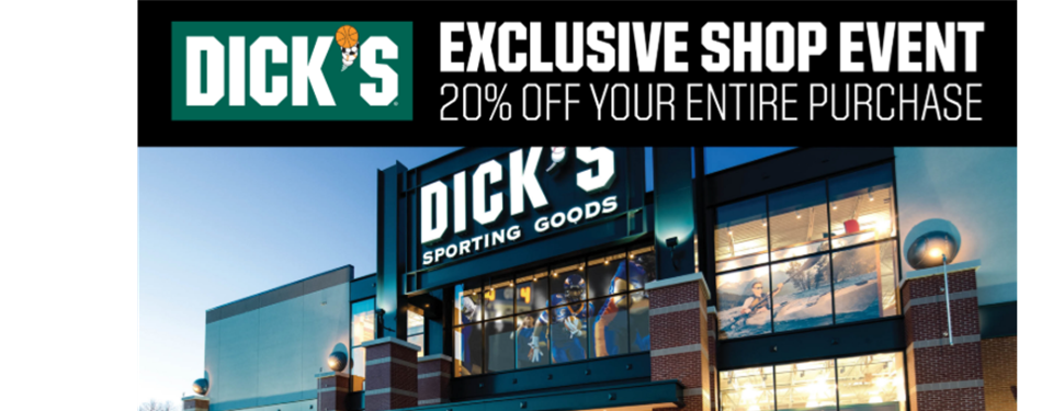 Save 20% at Dick's Sporting Goods